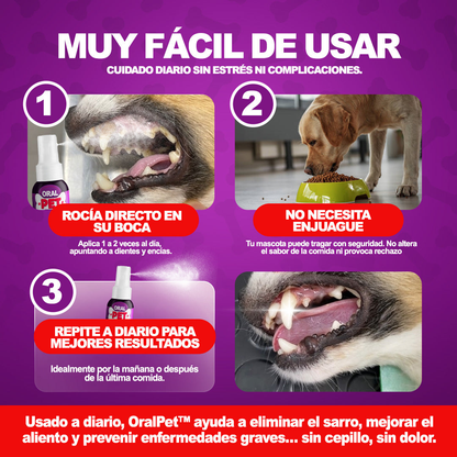 Oral Pet™ Spray Bucal Limpiador Mascotas