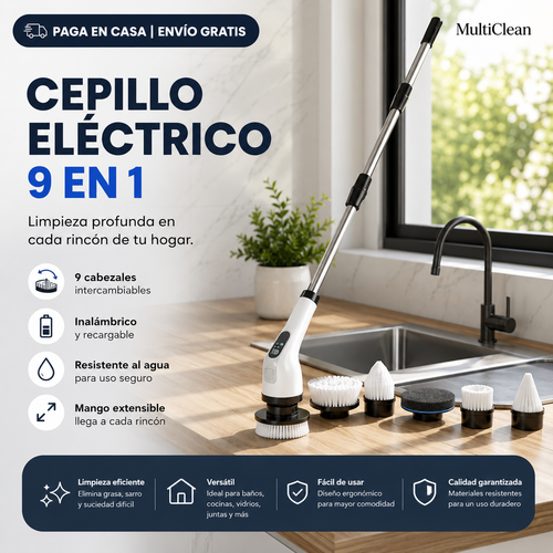 Multiclean Pro Cepillo Electrico 9 en 1